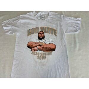 Rod Wave Hard Times 2020 Spring‎ Tour Shirt Ghetto Gospel- Small Flaw
